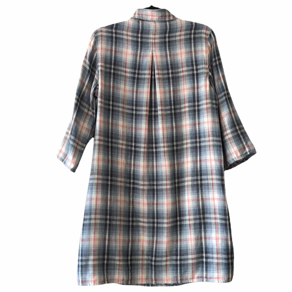 Max Studio Shirt Dress 100% Cotton Tartan Plaid Pattern Size Small Fits Bigger - Picture 6 of 16